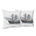 thumbnail image 6 of Ambesonne Ocean Throw Pillow Cover 2 Pack, Columbus Ship Sailing, 24", Multicolor, 6 of 6