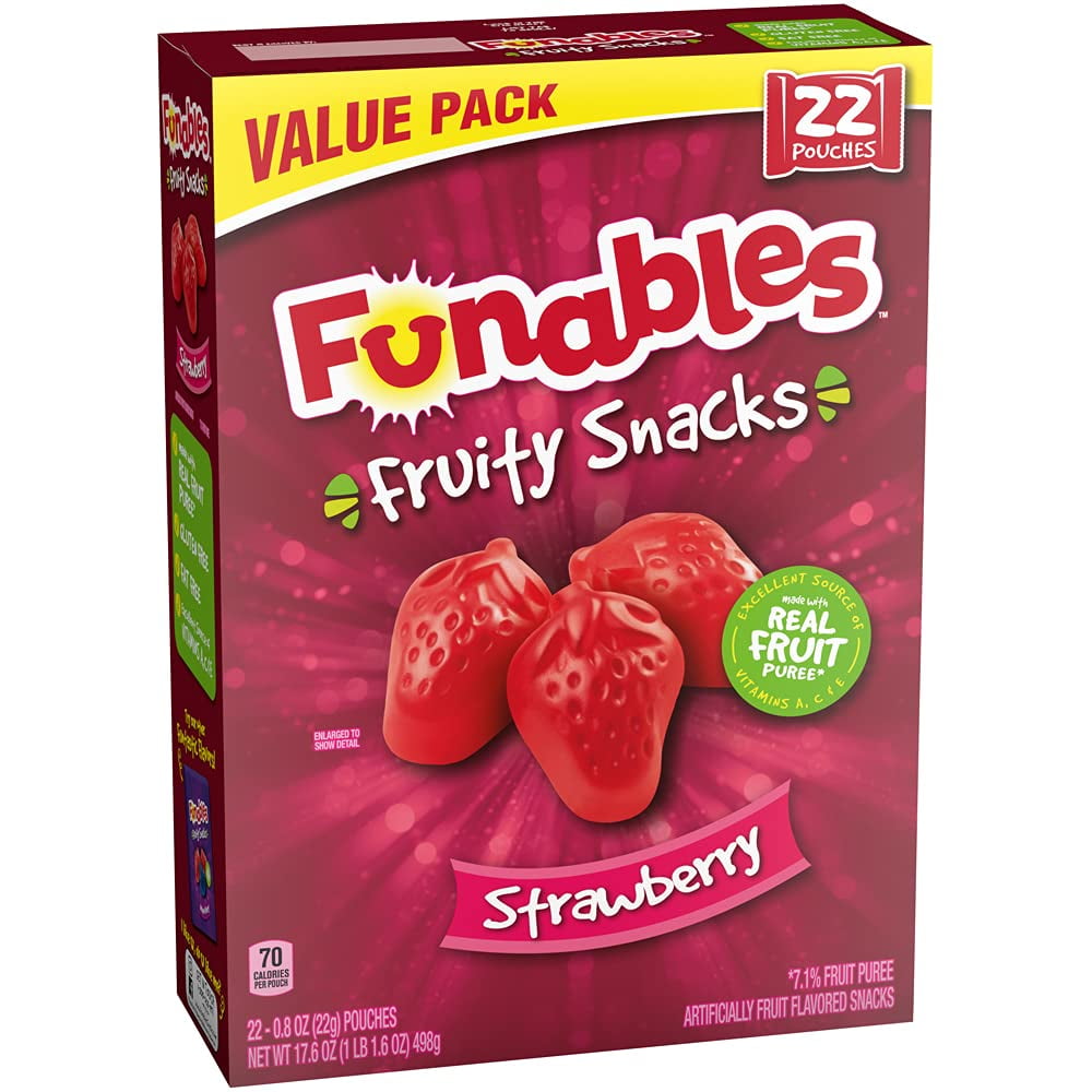 Funables Strawberry Fruity Snacks (Pack of 32)