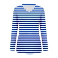 thumbnail image 5 of Weikingp Plain V Neck T Shirts Women Womens Long Sleeve Tops Summer Top Women Basic Long Sleeve Shirts For Women Thin Long Sleeve Shirts Women Blue L, 5 of 5