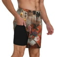 thumbnail image 2 of Balery Adorable Kitten In Kimono Bañador para hombre, shorts de playa de secado rápido con entrepierna y forro de compresión-X-Large, 2 of 6