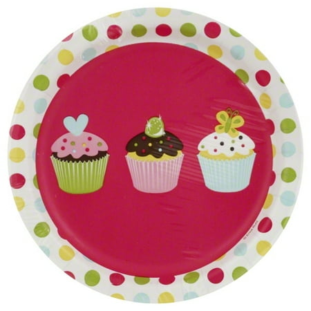 Cupcake Birthday Cake Plates 8 Pack Party Supplies Walmart