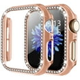 thumbnail image 6 of SOLOLUP (1Pack/3Pack) Bling Hard Cover for Apple Watch Case 41mm 40mm 38mm 42mm 44mm 45mm Women Shockproof PC Full Tempered Glass Diamond Bumper Case Accessories for iWatch Series 8 7 SE 6 5 4 3 2 1, 6 of 11
