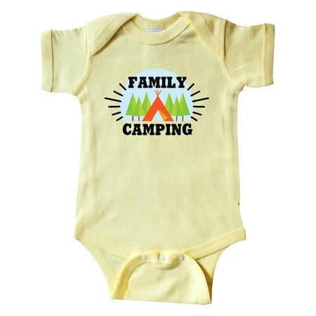 

Inktastic Family Camping with Tent and Trees Gift Baby Boy or Baby Girl Bodysuit