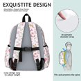 thumbnail image 5 of Pink Butterfly Word Pattern Cute School Backpack with Padded Back and Adjustable Shoulder Straps 13.4"x11"x4.7", 5 of 5