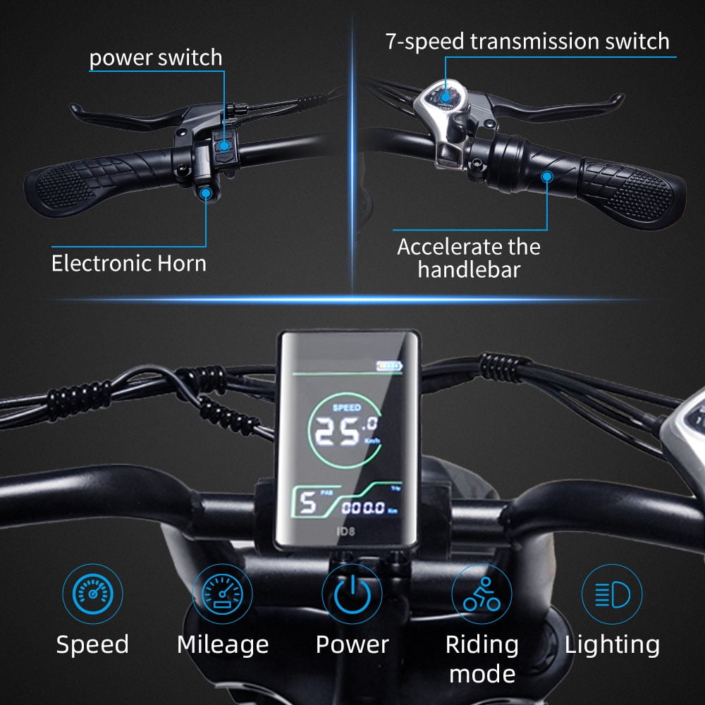 750W Electric Bike for Adults 20X4.0 Fat Tire Off-Road E bike Mountain Bike for Outdoor Cycling