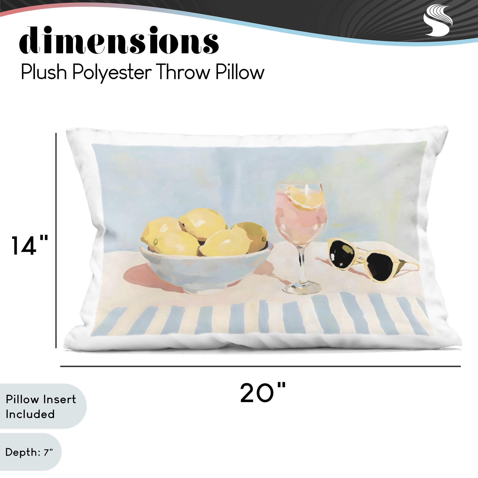 Stupell Industries Aperol & Summer Lemons Decorative Printed Throw Pillow, design by Sisi and Seb, 14 x 7 x 20
