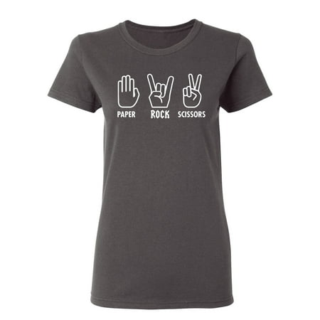 Paper Rock Scissors Sign Language Sarcastic Novelty Gift Idea Adult Humor Funny Women s Casual Tees