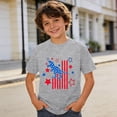 thumbnail image 2 of Luvior Kids 250th Anniversary Graphic Tee – Patriotic Print Short Sleeve Crewneck T-Shirt for Boys and Girls, Lightweight Summer Top Grey 130, 2 of 4