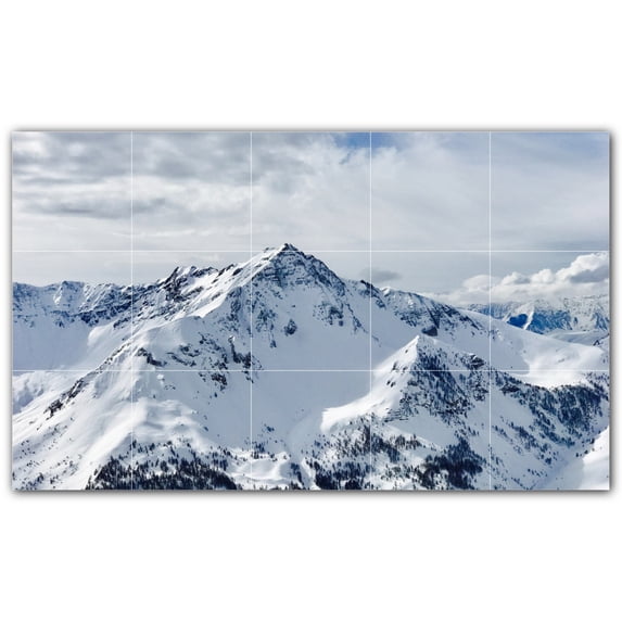Picture-Tiles.com: Mountains Ceramic Tile Wall Mural WAL500887-53S. 21.25"W x 12.75"H using (15) 4.25" x 4.25" Ceramic Tiles-Satin Finish