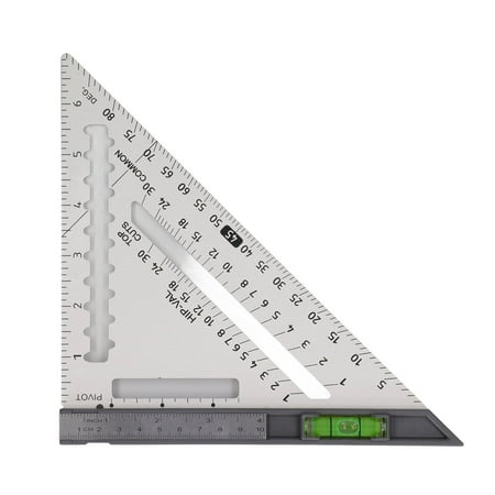

7 Inch Rafter Square with Level High Accuracy Aluminum Alloy Detachable Triangle Square Ruler for Woodworking Silver