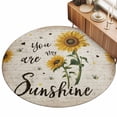 thumbnail image 2 of Large Round Rug 8Ft, Vintage Sunflowers Non-Slip Washable Circle Rugs Carpet, Spring Summer Retro Bees Yellow Floral Indoor Outdoor Rug Floor Mats Throw Runner for Bedroom Living Room Bathroom, 2 of 8