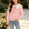 thumbnail image 2 of BLVB Girls Fall Winter Clothes Long Sleeve Collared Sweaters Cute Knit Tops Comfy Warm Pullover(Pink,3-4 Years), 2 of 9