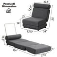 thumbnail image 5 of Single Sofa Chair Foldable Single Sofa Bed with Pillow,Portable Foldable Sofa Bed,Leisure Sofa Chair,Easy to Store,Made of Breathable and Wearable Linen, 5 of 12