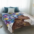 thumbnail image 4 of Black African Men Blanket Soft Cozy Warm Throw Blanket for Couch, Plush Fuzzy Flannel Fleece Blankets for Sofa, Spring Floral Butterfly Retro Wooden Bed Blankets Lightweight Gifts for Men, 50"x80", 4 of 9