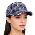 thumbnail image 6 of QASIEATN Women's Everyday Wear Accessories Retro Ripped Denim Baseball Cap for Women Fashion Solid Color Distressed Sports Sun Hat Women's Trucker Hat, 6 of 7