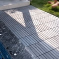 thumbnail image 3 of BTMWAY 12''x12'' Wood Interlocking Flooring Tiles Indoor & Outdoor for Patio Garden Deck Poolside Balcony Backyard, Pack of 10, Natural, 3 of 15