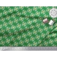 thumbnail image 2 of Soimoi Green Japan Crepe Satin Fabric Artistic Flower Damask Printed Craft Fabric by the Yard 42 Inch Wide, 2 of 3