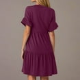 thumbnail image 4 of Maxi Dresses for Women 2025, Women's Casual Summer Dress Spring Short Sleeve Dress With Pockets Beach A Line Casual Dress(Wine,S), 4 of 7