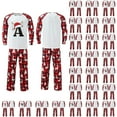 thumbnail image 3 of Family Christmas Pajamas Matching Sets Graphic Alphabet Letter Printed Long Sleeve Shirts Xmas Sleepwear Outfits Pullover Crew Neck Tops and Plaid Pants Yellow Men S, 3 of 5