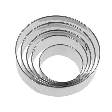 

5 Set Round Circle Steel Cookie Cutter Biscuit Pastry H1O0- Molds M0N6