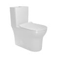 thumbnail image 4 of 1.1/1.6 GPF Elongated Comfort Height Floor Mounted One-Piece Toilet, CUPC Certified, WaterSense Cetified, Ceramic, White Color, Soft Close Seat, 4 of 11