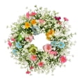 thumbnail image 2 of Spring Easter Wreath with Eggs – 18 Inch Artificial Spring Floral Wreath for Front Door, Wall, Window, Home and Party Decor, 2 of 6