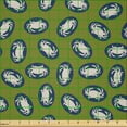 thumbnail image 2 of Ambesonne Crabs Fabric by the Yard Microfiber, Simplified Nautical Animals, 2 Yards, Olive Green and Indigo, 2 of 2