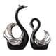 thumbnail image 4 of Escultura de pareja de cisnes de cerámica, adorno coleccionable, altura 23 cm y mesa 16 cm Negro, 4 of 9
