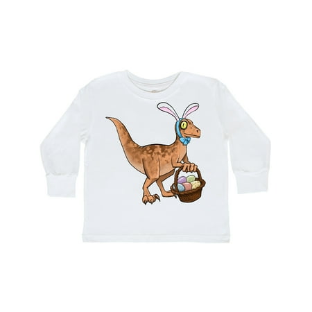 

Inktastic Easter Velociraptor with Bunny Ears Gift Toddler Boy or Toddler Girl Long Sleeve T-Shirt