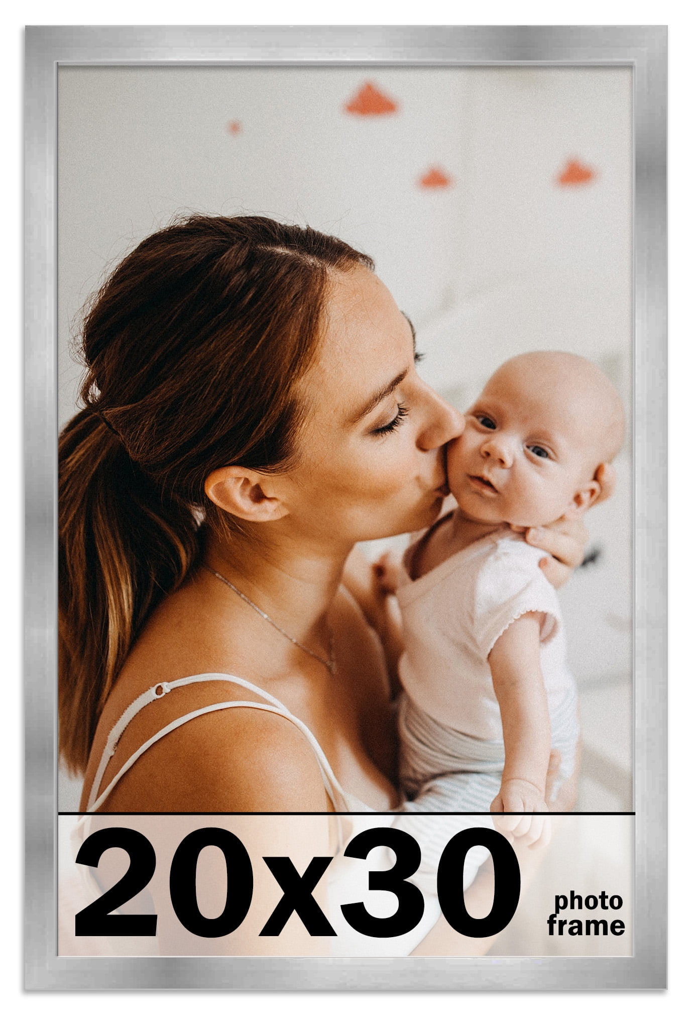 22x29 Frame Silver Stainless Steel Solid Wood Picture Frame