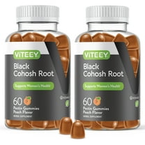 VITEEY Black Cohosh Root Gummies, Menopause Supplement, Peach Flavor, 60 Count, 2 Pack
