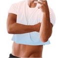 thumbnail image 7 of Cropped T-Shirt for Men Round Neck Tee Short Sleeve Tops Gradient Short Sleeve Tees Quick Dry Ultra Soft Tunic Blouses Trends Lightweight T Shirts Golf Joggers Blouse, 7 of 7