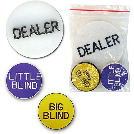 Dealer Button Set - Acrylic Dealer Button – Engraved Professional Casino Table Accessory for Poker, Texas Hold-Em, Blackjack and Other Card Games by Trademark Poker