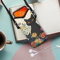 thumbnail image 2 of SEANATIVE Neoprene Small Cell Phone Crossbody Bag for Women Men Waterproof Phone Case Carry Pouch for iPhone 15/14/ 13 Pro Max, for Samsung S24/23/22, Black Cat Daisy Flower Butterfly, 2 of 7