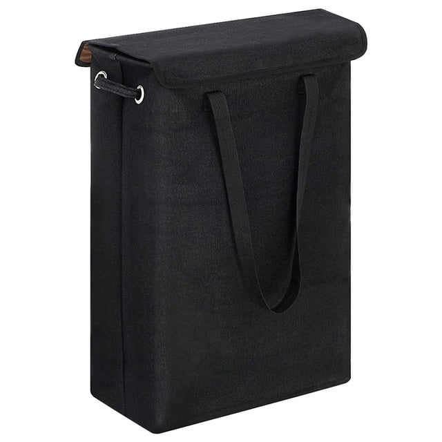 Wosthever Foldable Laundry Basket Lightweight for Living Organization Room Room Kids Almacenamiento y organización del hogar negro