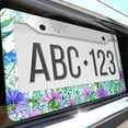 thumbnail image 6 of 1 Pcs Watercolor Flowers and Butterflies License Plate Frame,License Plate Cover for Car Decorative Parts,Aluminum License Plate Bracket Holder Rust-Proof for US Standard Car, 6 of 8