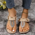 thumbnail image 2 of Agkizg Summer Women Sandals Thick Soles Slide Sandals with Arch Support Casual Slippers Beach Sandals Comfortable Shoes Beige, Size 6.5, 2 of 5