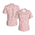 thumbnail image 3 of Yiaed Hearts Print Women's T Shirt V-Neck Short Sleeve Shirt Casual Breathable Tee Summer Tops-Large, 3 of 5