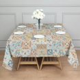 thumbnail image 3 of Pioneer Flower Floral Print Pattern Square Tablecloth, Waterproof Wipeable Spillproof Washable Table Cover for Home Kitchen Party and Daily Decor 42"x42", 3 of 6