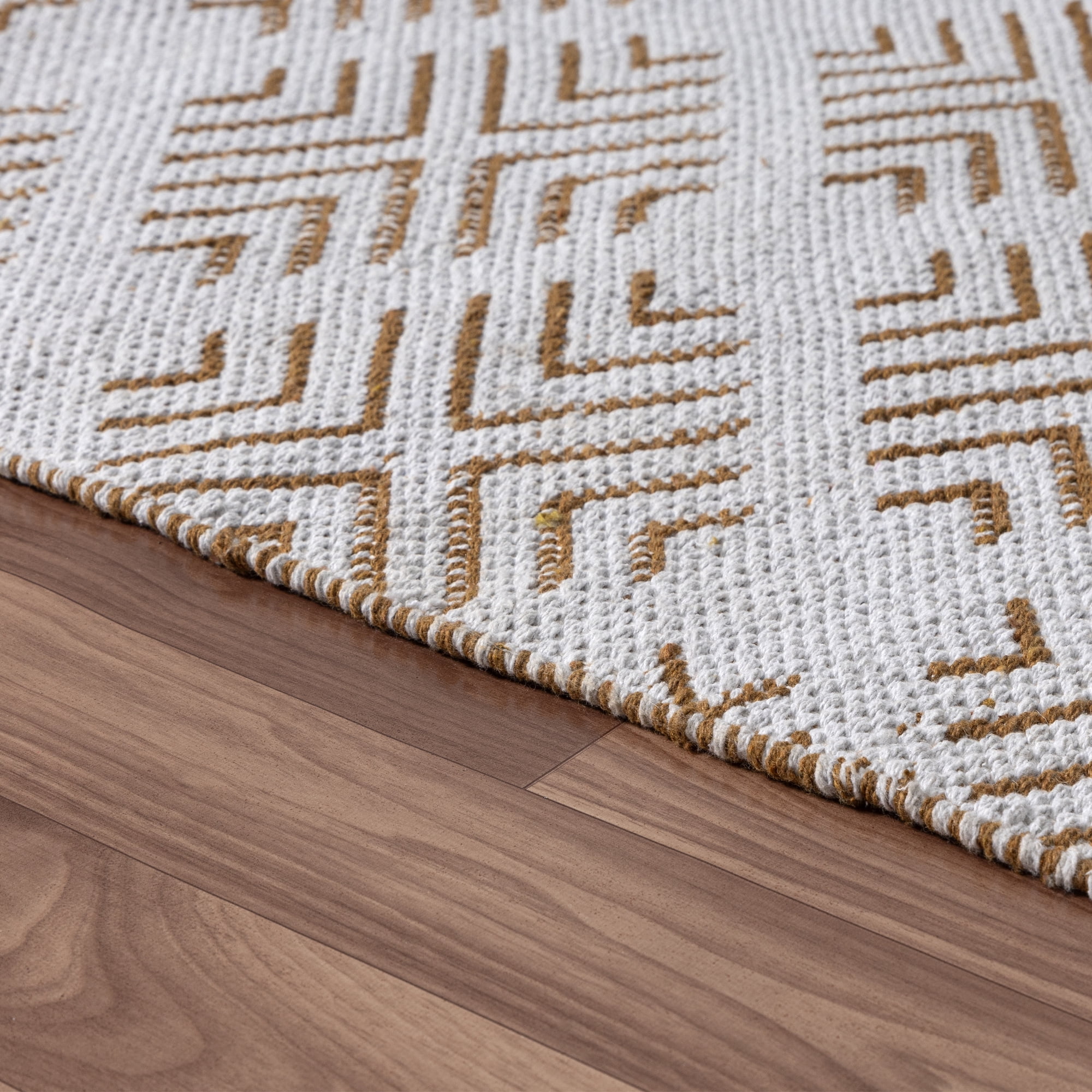 Ox Bay Qais 7'9" x 9'9" Brown/White Diamond Cotton Blend Indoor Area Rug