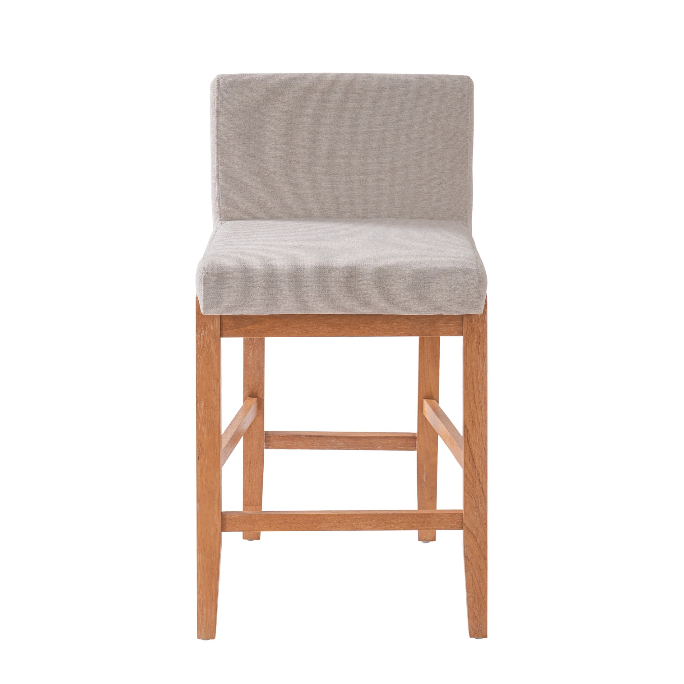 Christopher Knight Home Upholstered Armless Counter Height Bar Stools, Wood Frame, Natural, Set of 4