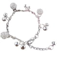 thumbnail image 5 of Versión coreana de estilo nacional, campana de aleación, bola plateada, tobillera, tobillera, sentido superior, nicho, pulsera Joker, joyería, 5 of 5