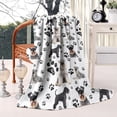 thumbnail image 2 of Schnauzer Dog and Footprints Blanket,Comfortable Soft Flannel Throw Blanket,All Season,Warm Lightweight Blankets for Sofa Bed Couch Living Room Chair,60"x80"(150x200cm), 2 of 4