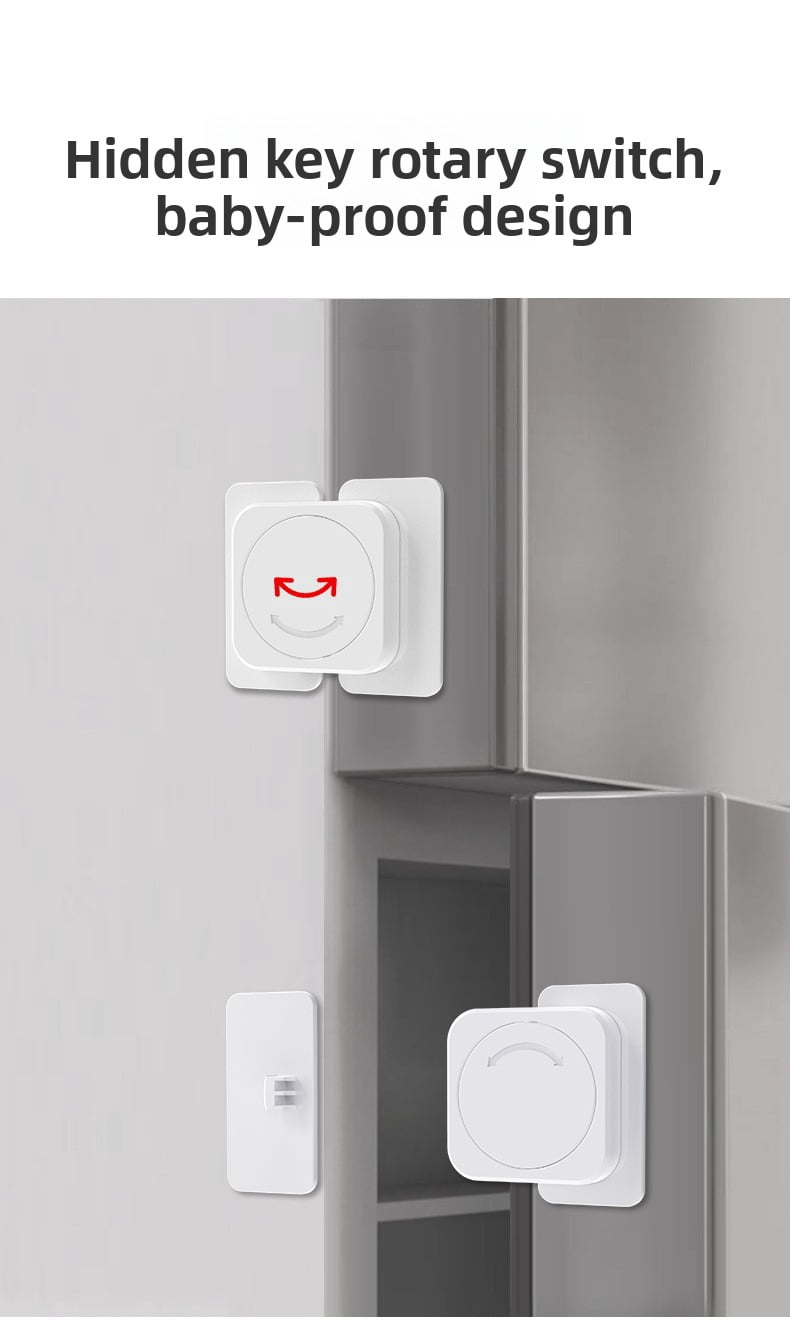 XIHAMA Multifunctional lock - 10 pieces, White, child safety lock for refrigerator drawers, furniture doors, and cabinets