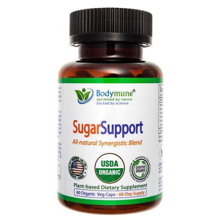Bodymune USDA Organic Blood Sugar Blend | Supports Normal Blood Sugar Levels* | with Bitter Melon, Moringa, Papaya & Turmeric Extracts| 60-Day Supply | Vegan, Non-GMO, Gluten-Free | USA-Made