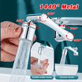 thumbnail image 2 of 1pc Metal Universal 1440 ° Rotary Faucet, Mechanical Arm, Universal Faucet, Wash Basin, Kitchen, Bathroom, Rotatable Water Outlet, Extension Device, Anti Splash Device, 2 of 8