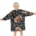 thumbnail image 3 of Love Football Sports Blanket Hoodies for Kids 6-13YR Oversize Wearable Blanket Hoodies for Boys Girls Teens, 3 of 7
