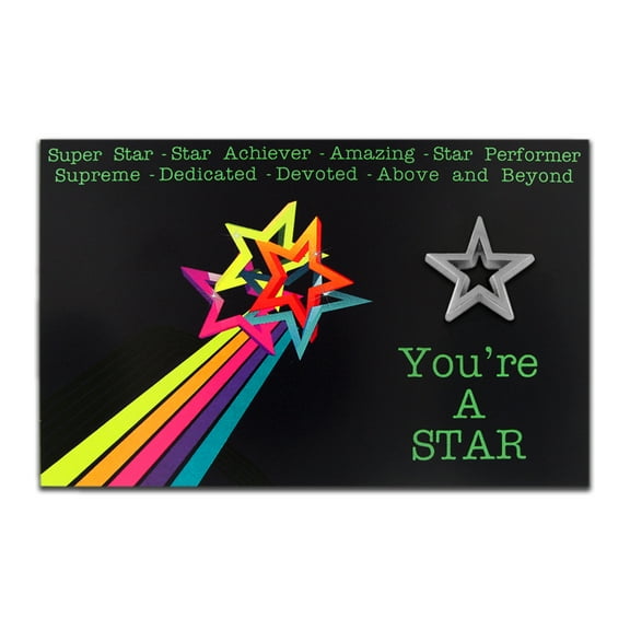 PinMart's You're A Star Presentation Card with Silver Star Lapel Pin
