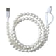 thumbnail image 1 of Bearachild Cargador de teléfono con cuentas, cable USB 2 en 1 para Nexus, carga rápida, 1 m, con cuentas de perla Cargadores de dispositivos electrónicos específicos Perla Blanca, 1 of 5