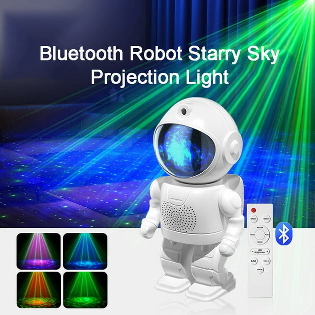 Bluetooth Nebula Projection Lamp | LED Sky Light with Adjustable Red Green Blue Colors | Bluetooth & Remote Control | Versatile Ambient Mood Lighting | 7.87x4.6x3.34in | Sleek White Decor | 5W Output